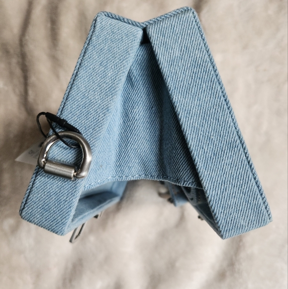 ZARA denim rectangular mini crossbody bag Denim light blue NWT! - Picture 3 of 14